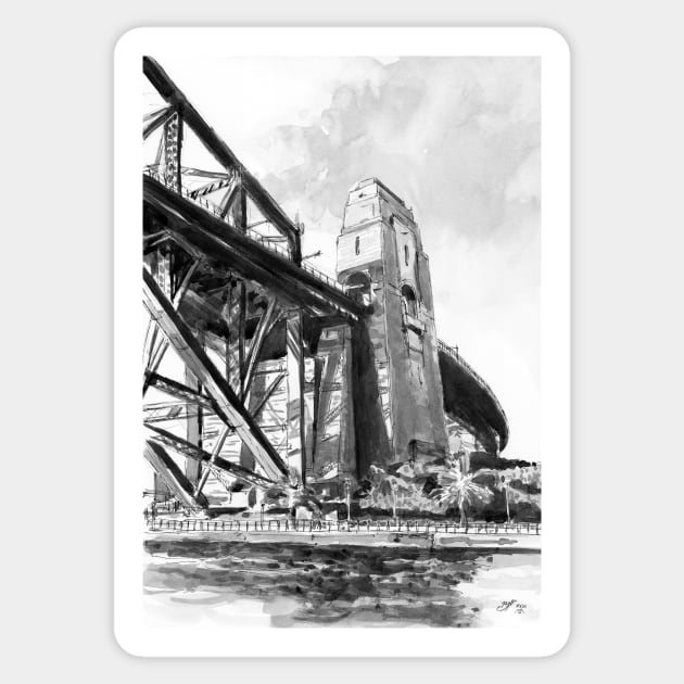 Northern Pylon, Sydney Harbour Bridge Sticker by BarnabyEdwards